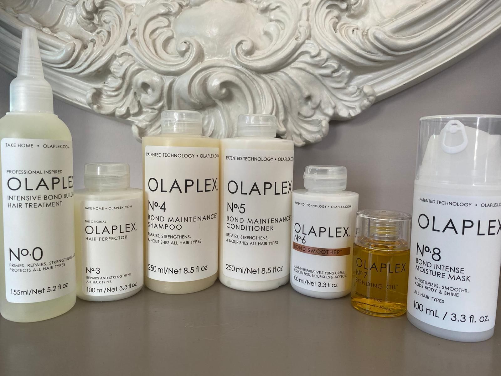 Some of the fantastic products from the best-selling OLAPLEX hair care range.